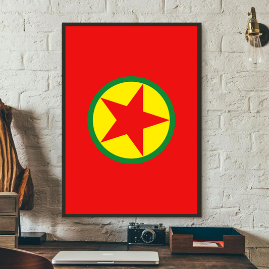 PKK Flag Portrait - Variable Sizes Available Kurdistan Shop