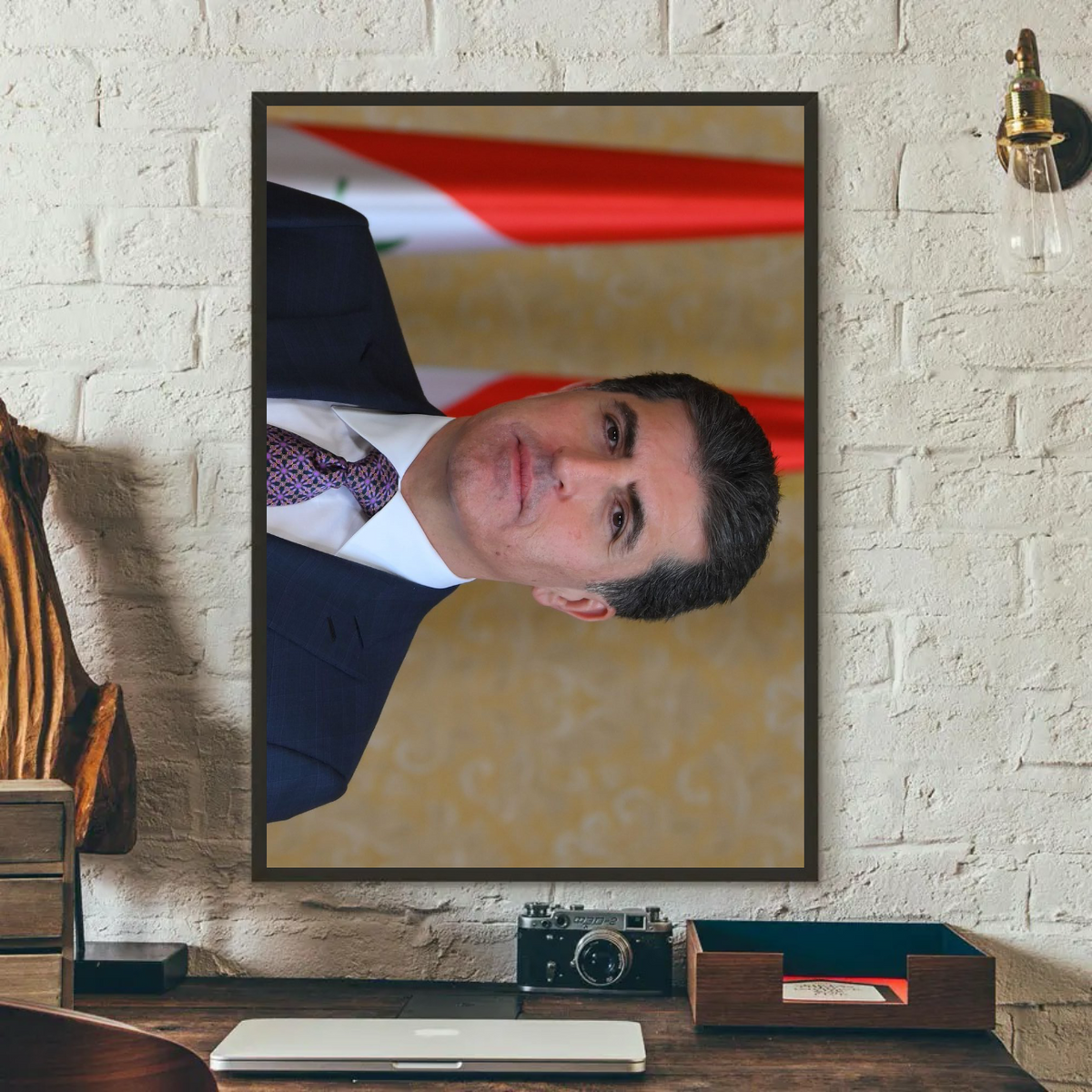 Nechervan Barzani Poster - Variable Sizes Available Kurdistan Shop