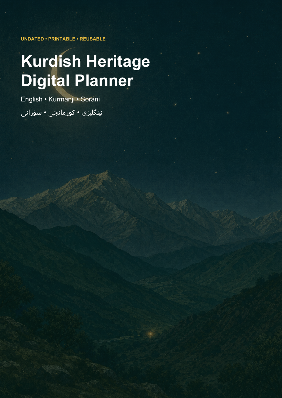 Kurdish digital planners and printables