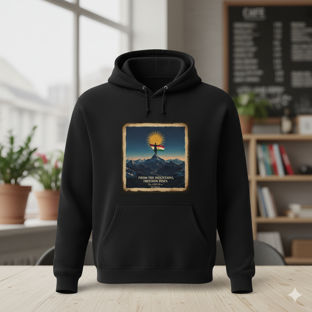 From The Mountains, Freedom Rises - Hoodie Kurdistan Shop