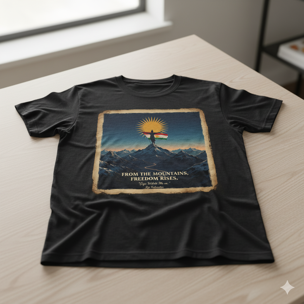 From The Mountains, Freedom Rises - T Shirt Kurdistan Shop