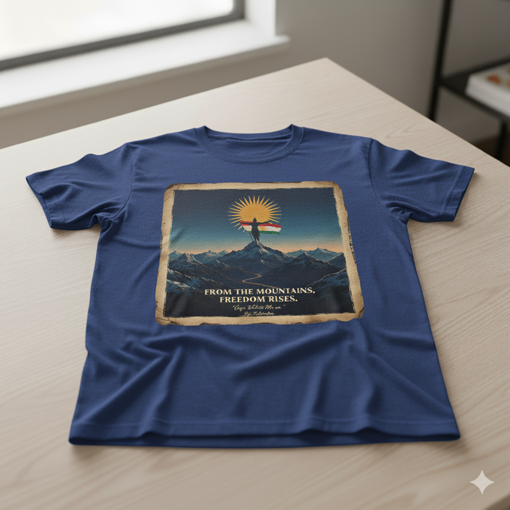 From The Mountains, Freedom Rises - T Shirt Kurdistan Shop