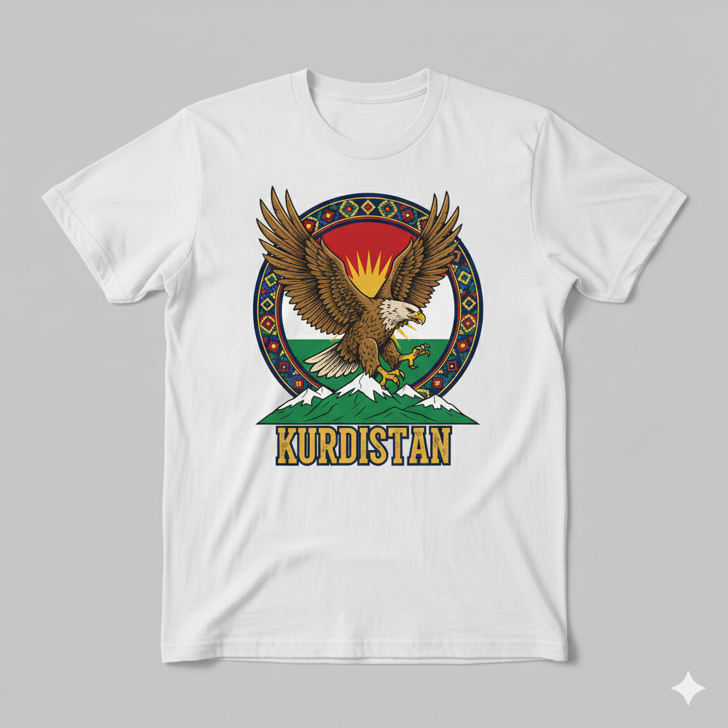 Kurdish Eagle - T-Shirt - Kurdistan Flag Kurdistan Shop