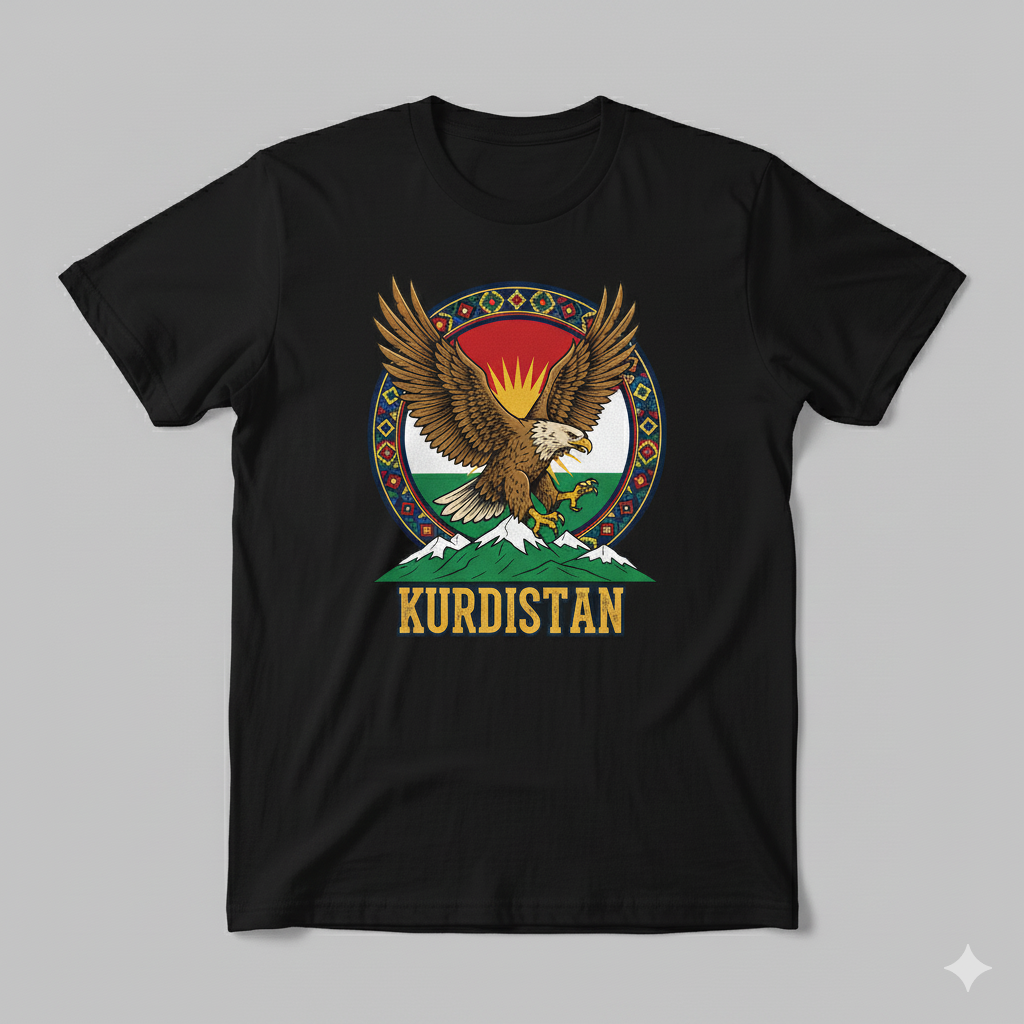 Kurdish Eagle - T-Shirt - Kurdistan Flag Kurdistan Shop