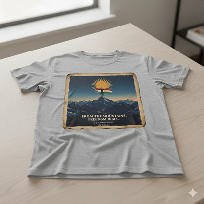 From The Mountains, Freedom Rises - T Shirt Kurdistan Shop