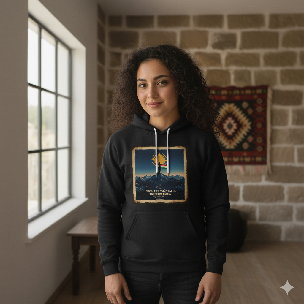 From The Mountains, Freedom Rises - Hoodie Kurdistan Shop