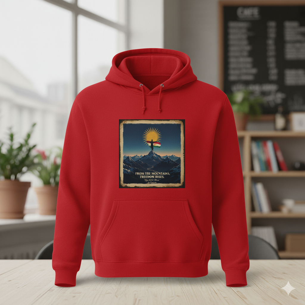From The Mountains, Freedom Rises - Hoodie Kurdistan Shop