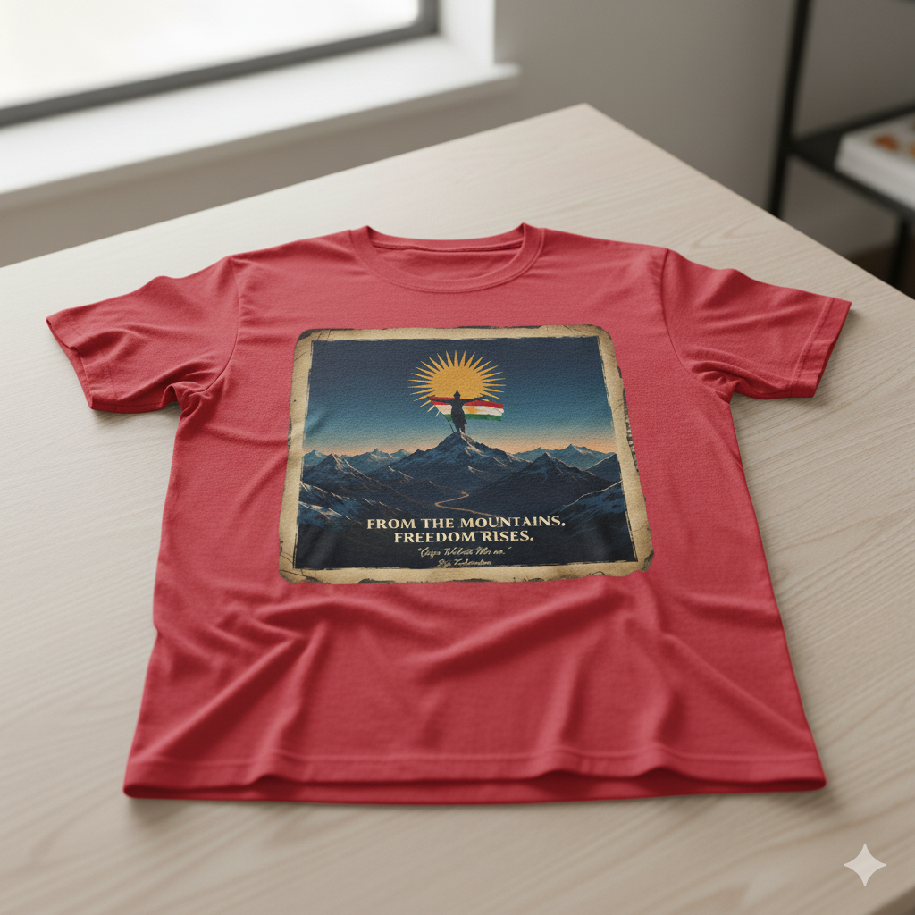 From The Mountains, Freedom Rises - T Shirt Kurdistan Shop
