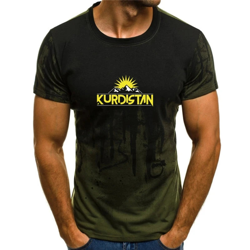 Black Colour of a Kurdish design T-Shirt 