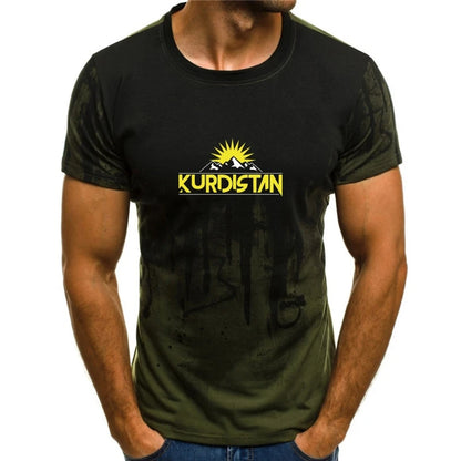 Black Colour of a Kurdish design T-Shirt 